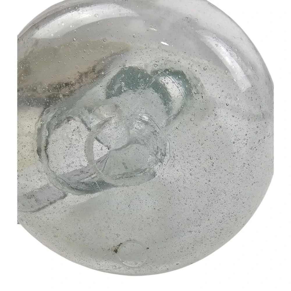 Hand Blown Seed Glass Sake Carafe Decanter with Internal Ice Pocket Chiller